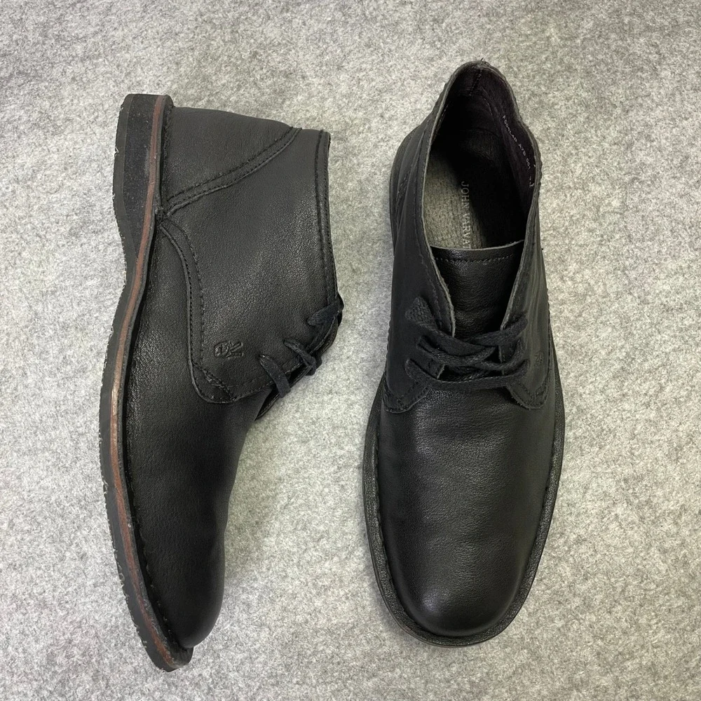 John Varvatos USA Mens 9M Black Leather Chukka Desert Boots F505L4B